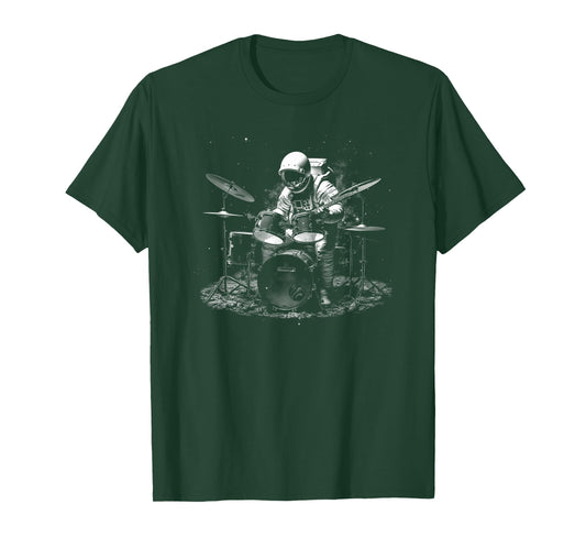 Drum Drummer Astronaut Space Musician Percussion T-Shirt