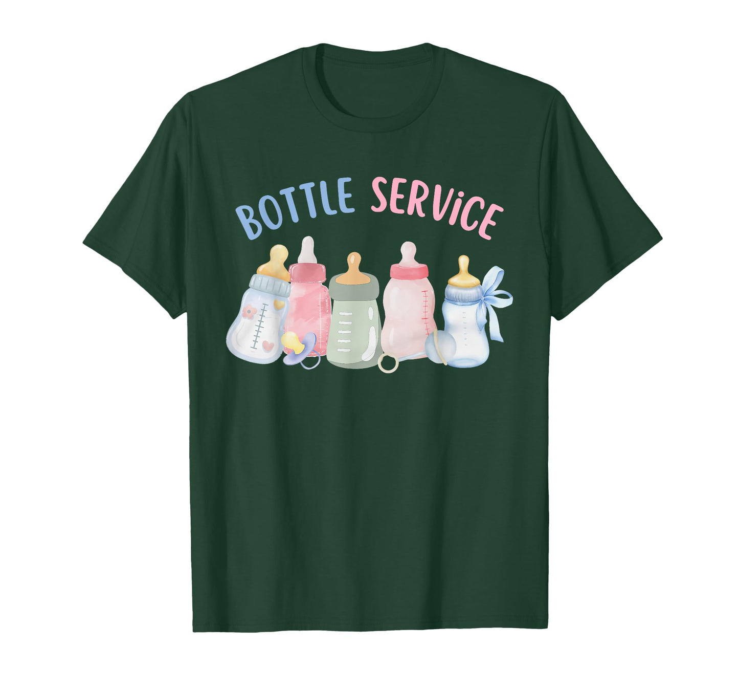 Coquette Bow Bottle Service Baby Barista NICU MBU L&D Nurse T-Shirt