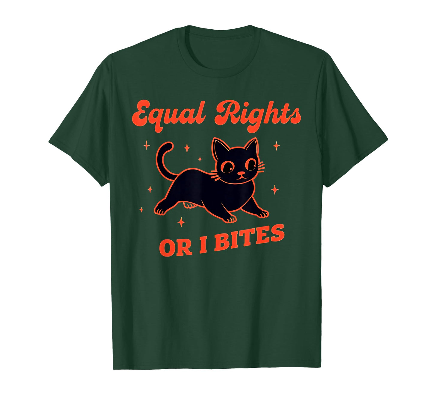 Funny Feminist Cat Equal Rights Or I Bite Equality Feminist T-Shirt for Men Women