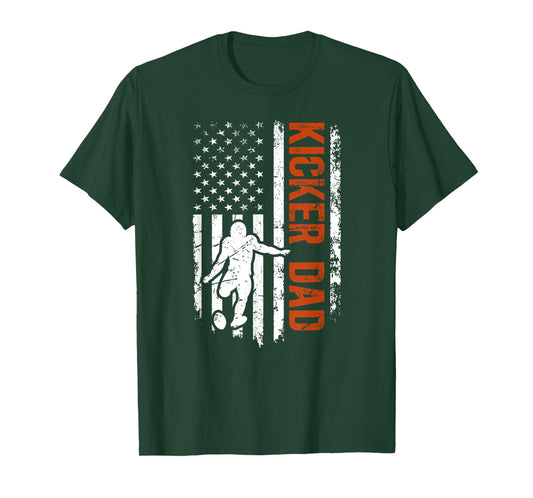 Football Kicker Dad Of A Football Kicker Father US Flag T-Shirt