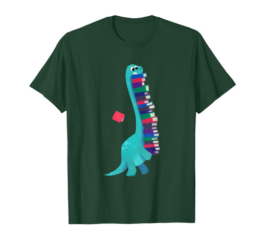 Cute Dinosaur Book Reading T-Shirt