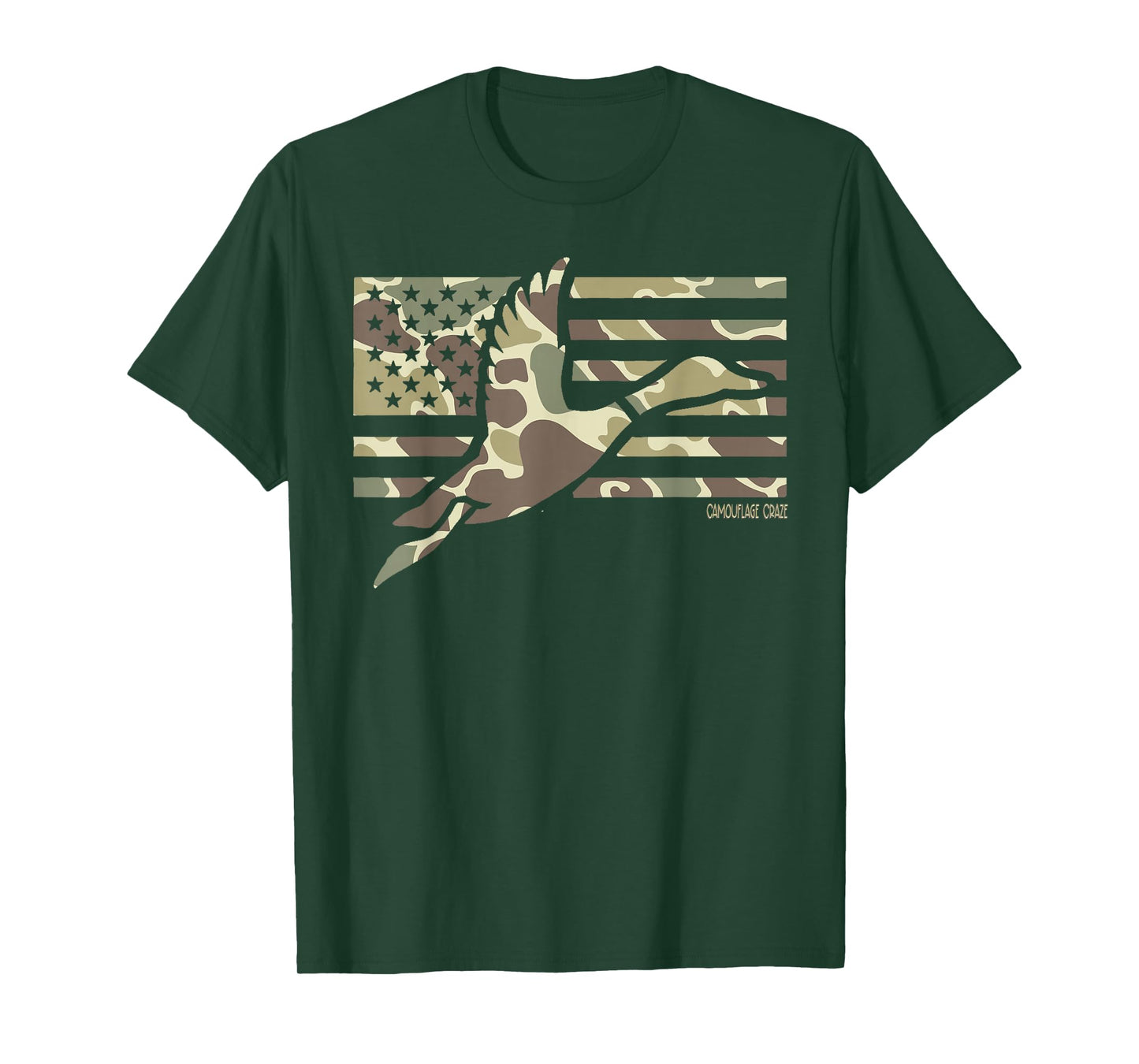 Camo Patriotic Mallard Duck Camouflage Flying Duck Hunting T-Shirt