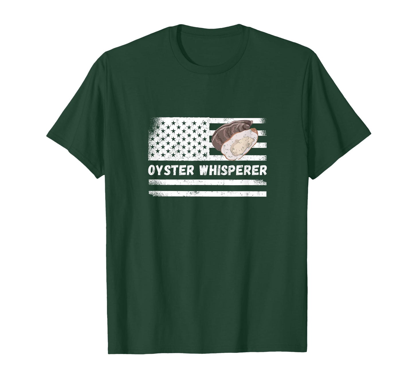 Oyster Whisperer USA America Flag Vintage Oyster Shucking T-Shirt