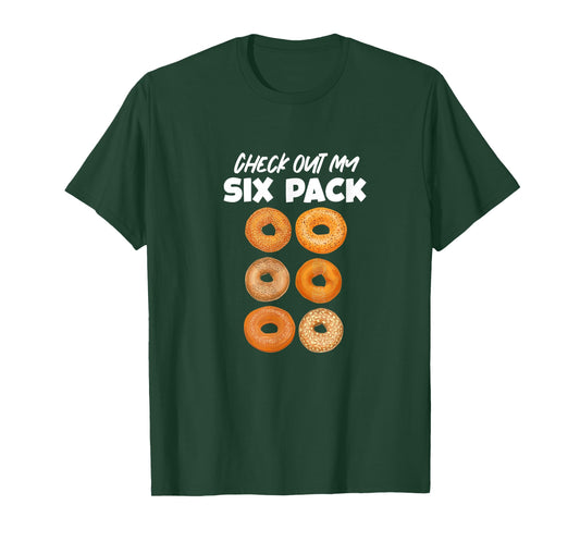 Check Out My Six Pack Bagel Funny Gym Workout Bagels T-Shirt