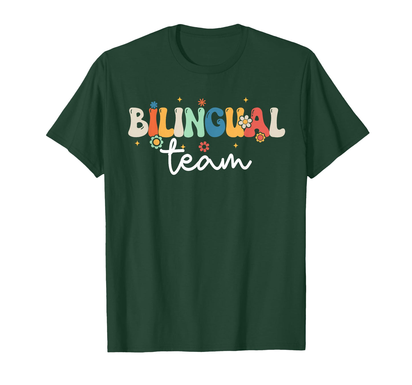 Groovy Bilingual Girls Boys Teacher Team Bilingual Squad T-Shirt
