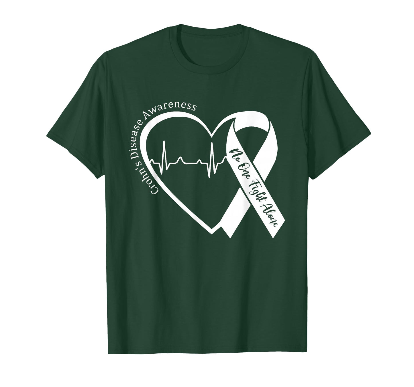 Crohns Disease Heart Support Purple Ribbon Crohn's Awareness T-Shirt