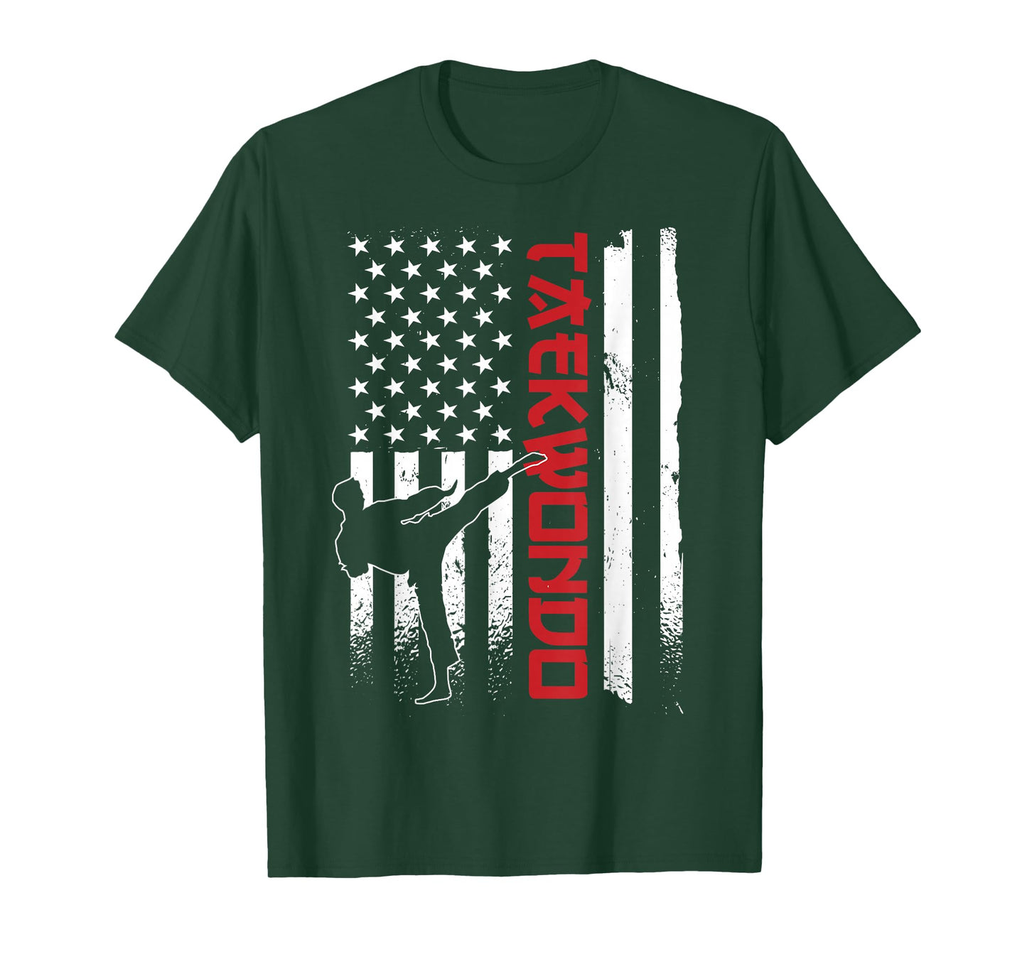Taekwondo American Flag Taekwondo Fighter US Flag T-Shirt