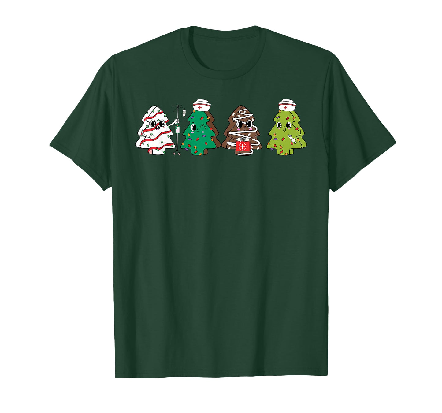 Christmas Nurse Tree Cake Nursing School Registered Nurse RN T-Shirt