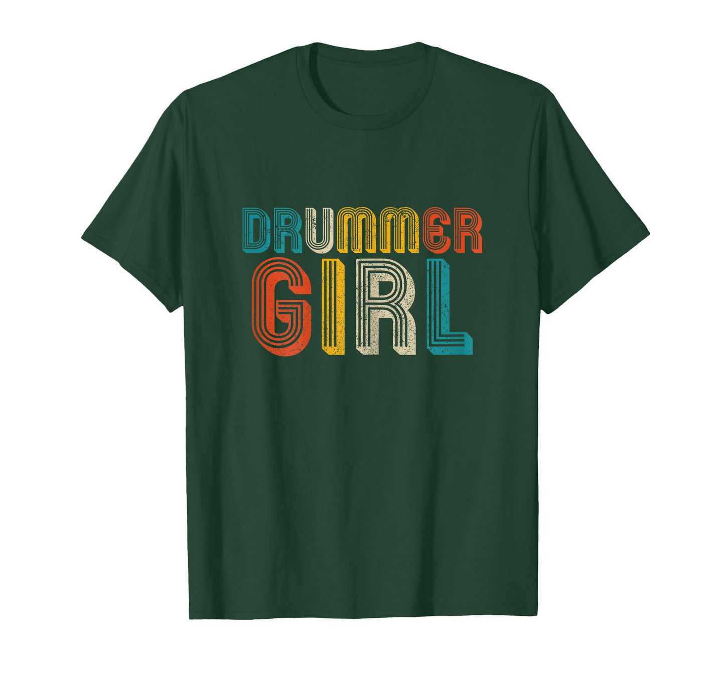 Drummer Girl Drum Kit Vintage Drummer Gift T-Shirt