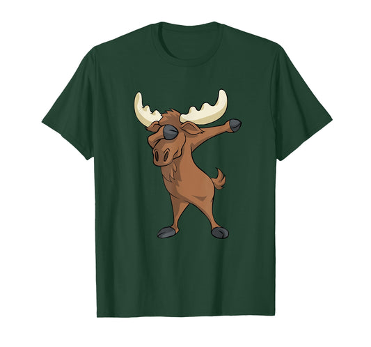 Moose cute dabbing T-Shirt Funny Dab Gift Shirt T-Shirt