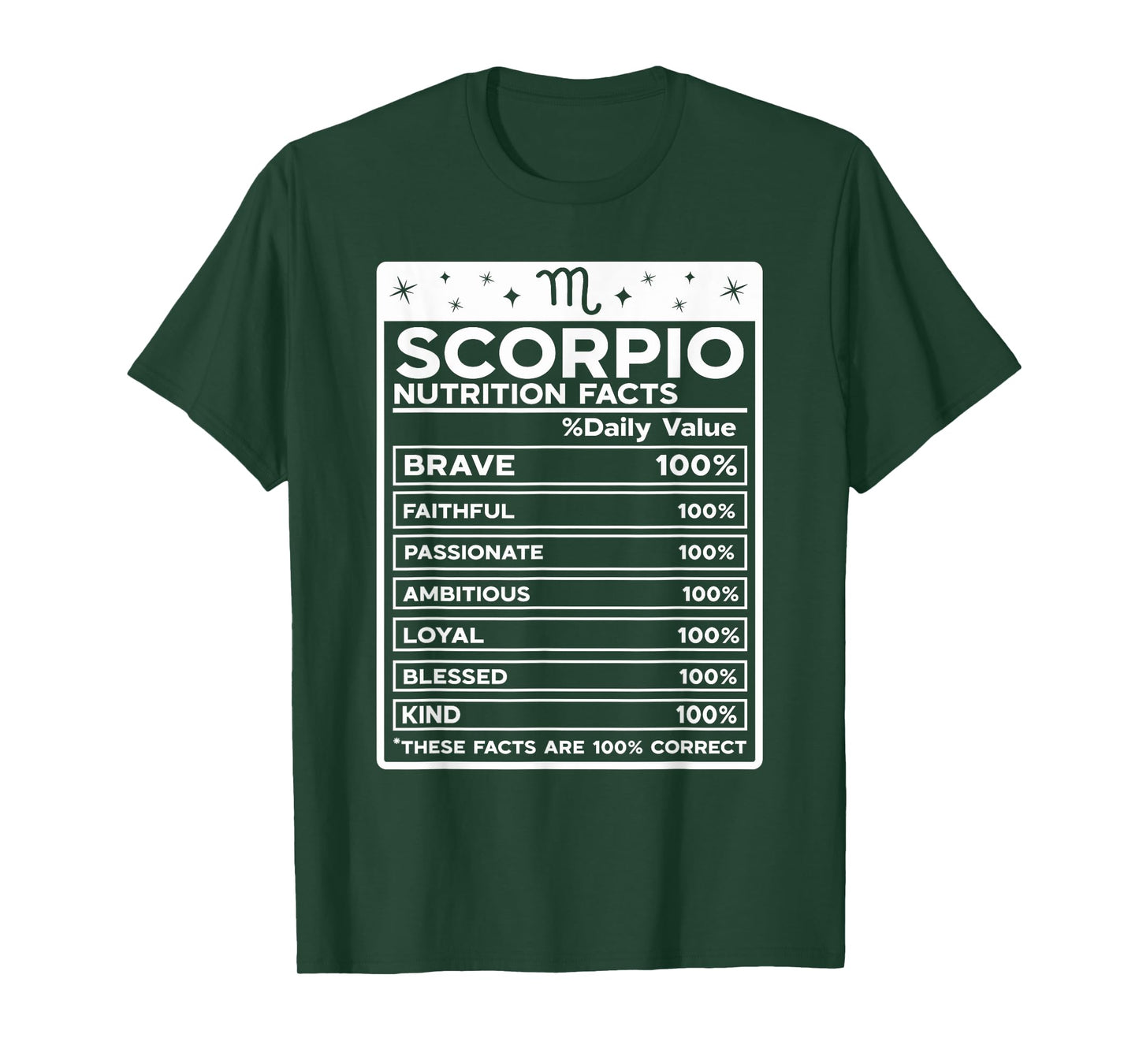 Scorpio Nutritional Style Zodiac Design, Scorpio T-Shirt