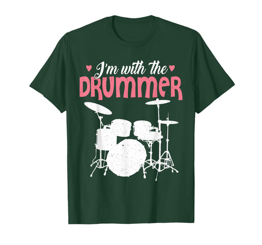 Im With The Drummer Shirt Funny Drummer Drumming T-Shirt