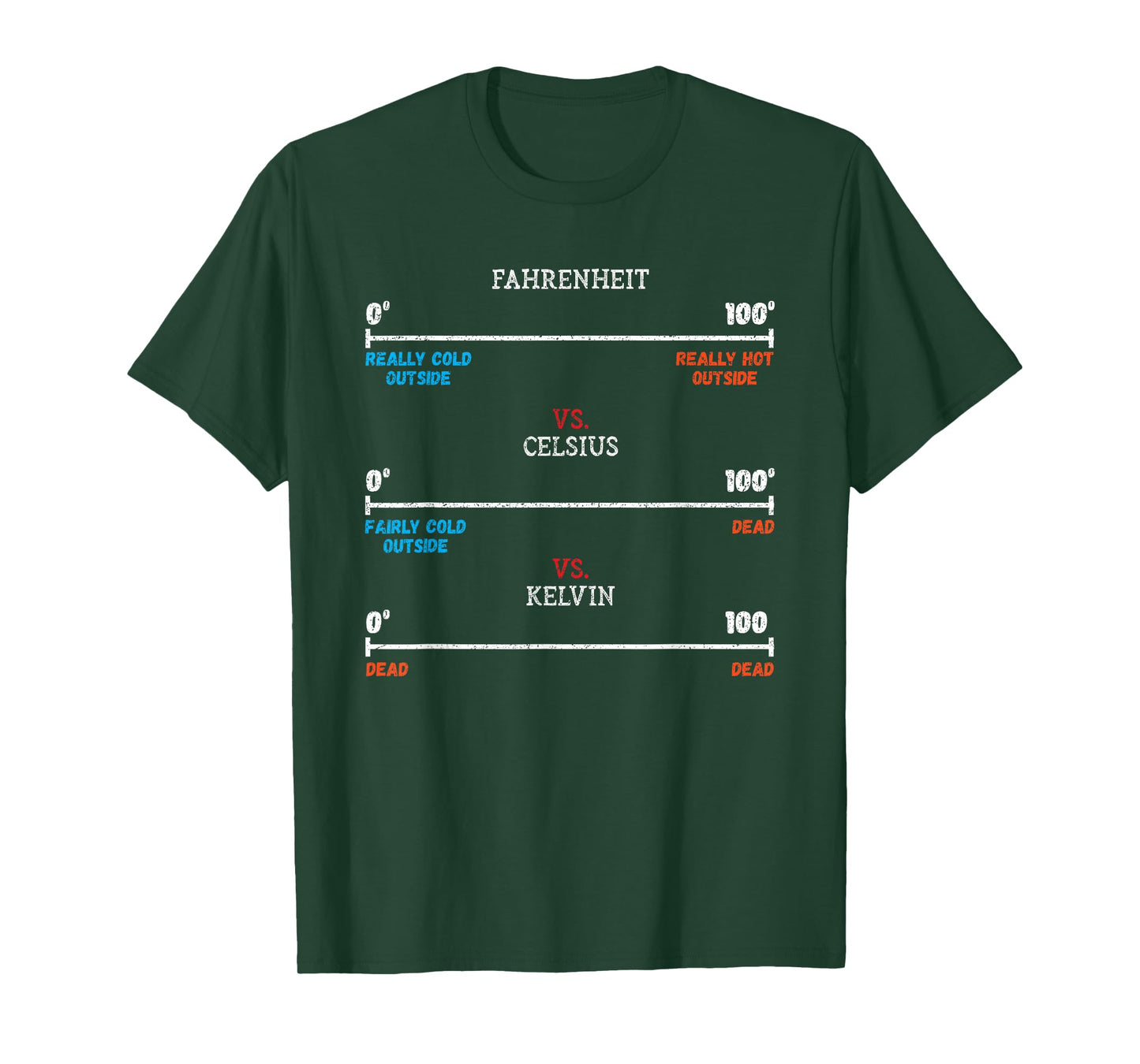 Fahrenheit vs Celsius vs Kelvin Science Humour Chemistry T-Shirt