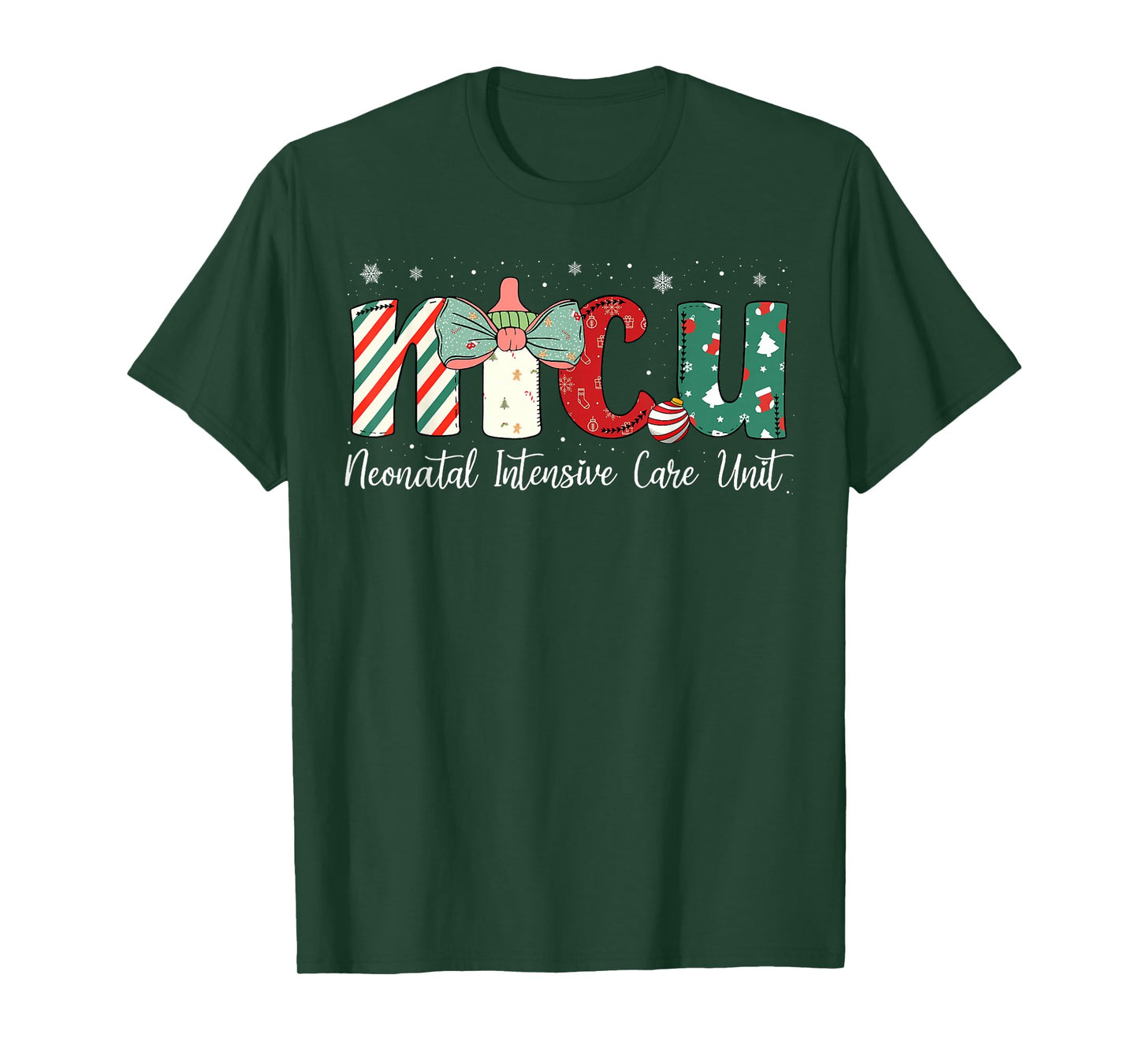 Christmas Nicu Nurse Women Coquette Nursing Xmas T-Shirt