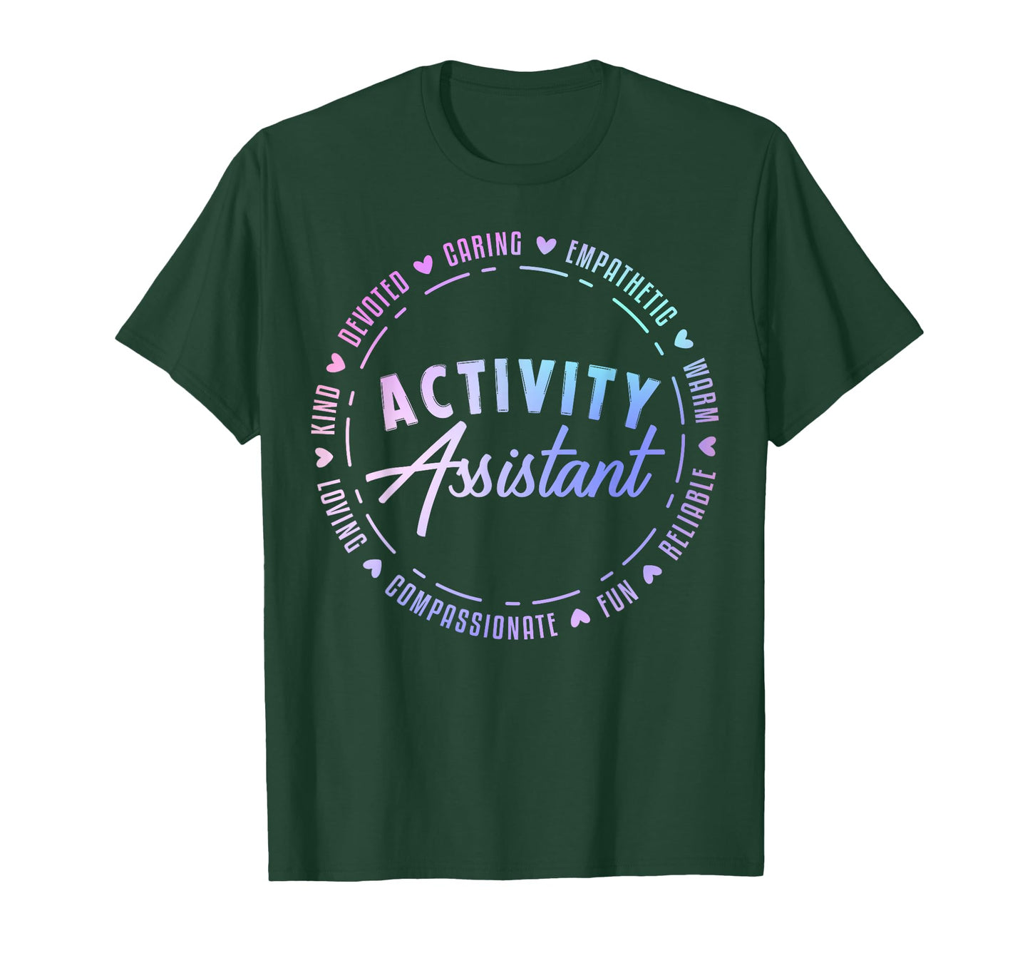 Activity Assistant Appreciation Designs Unisex-Adults T-Shirt, Black, Small, Short Sleeve