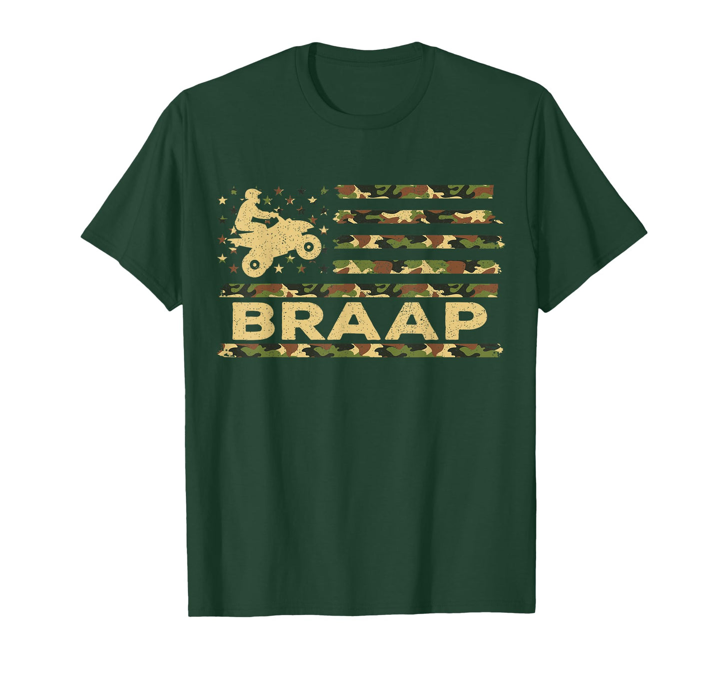 Braap Camouflage USA American Flag Quad Bike ATV Gift T-Shirt