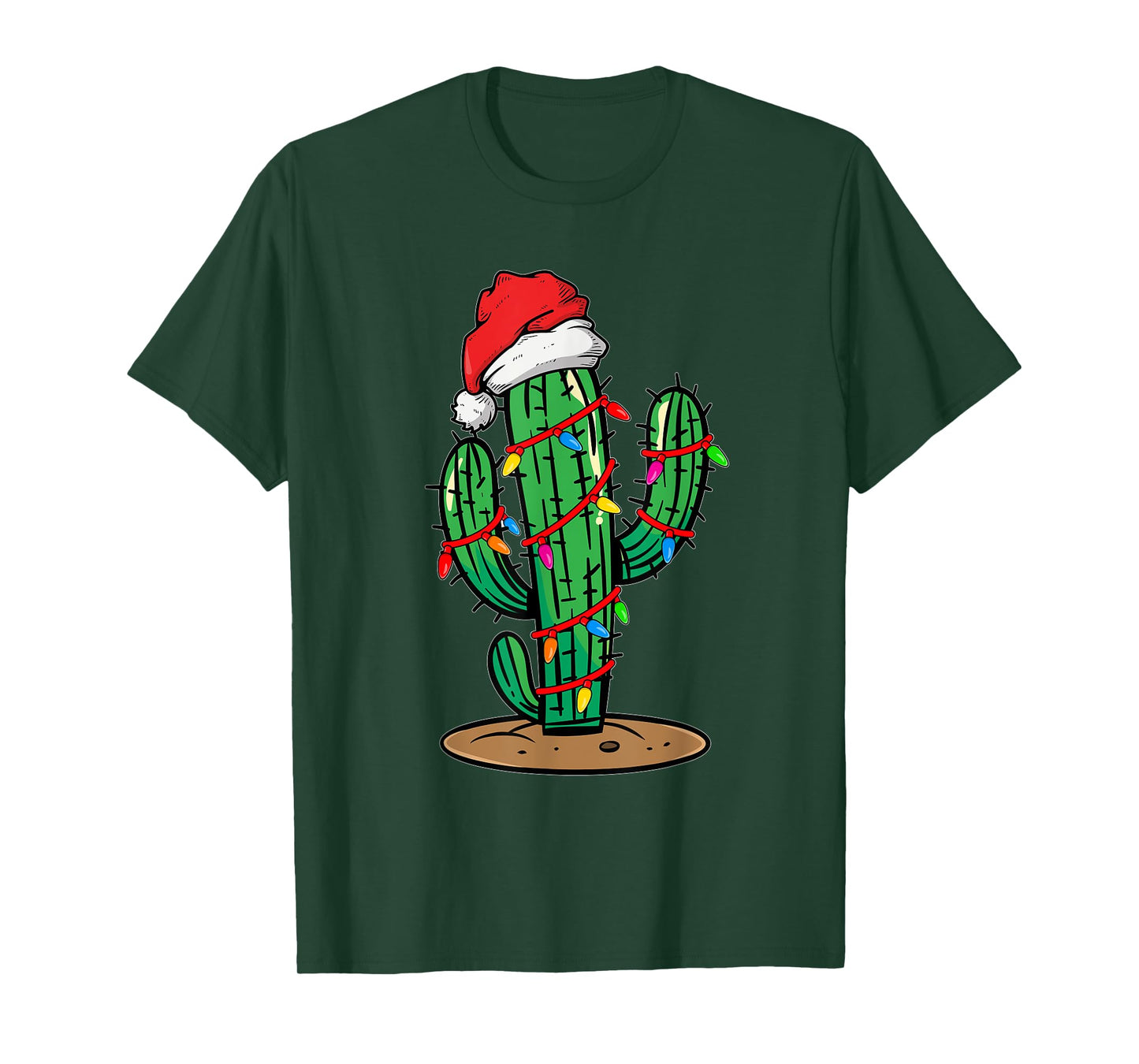 Christmas Lights Cactus Lover Funny Xmas Gift T-Shirt