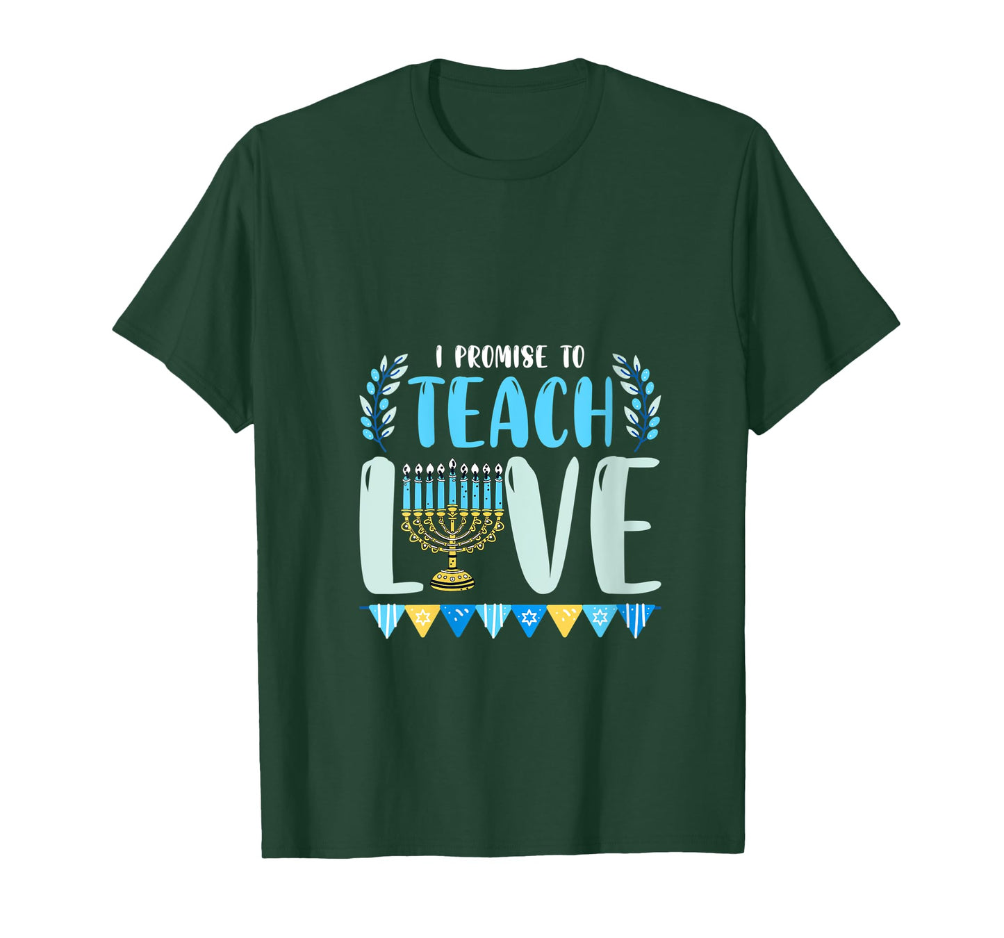 Womens I Promise To Teach Love Hanukkah Chanukah Jewish Teacher V-Neck T-Shirt