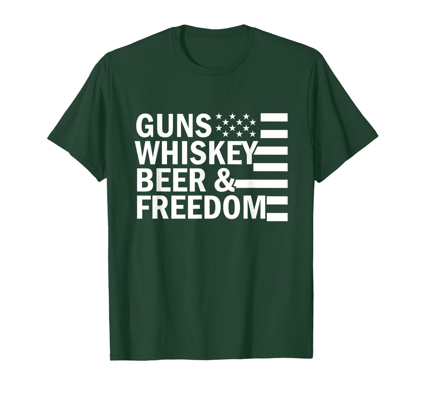 Guns Whiskey and Freedom funny USA America American gift T-Shirt