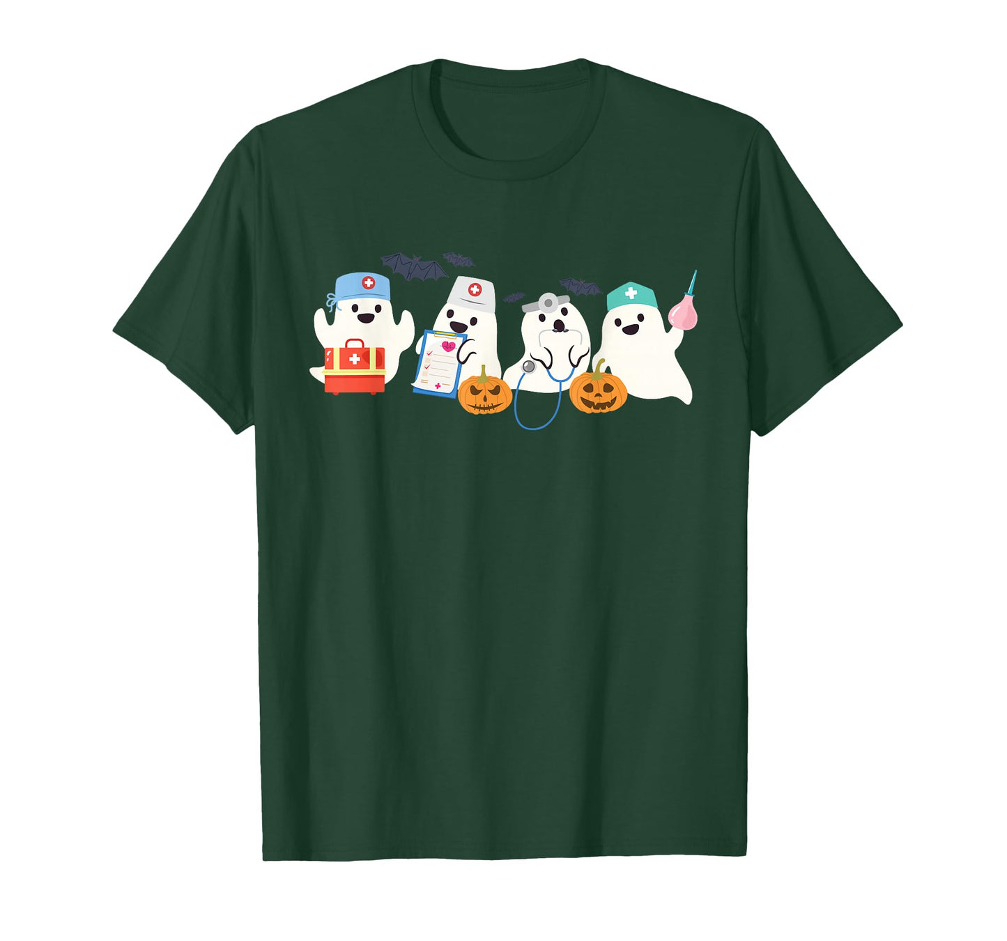 Cute Ghost Nurse Halloween Medical Boo Doctor Scary Hospital T-Shirt