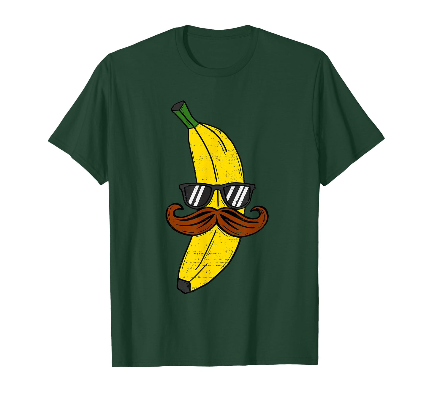 Funny Banana Mustache Sunglasses Fruit Face Kids Boys Mens T-Shirt