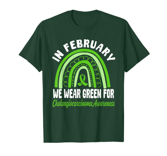 Cholangiocarcinoma Awareness Wear Green Ribbon T-Shirt