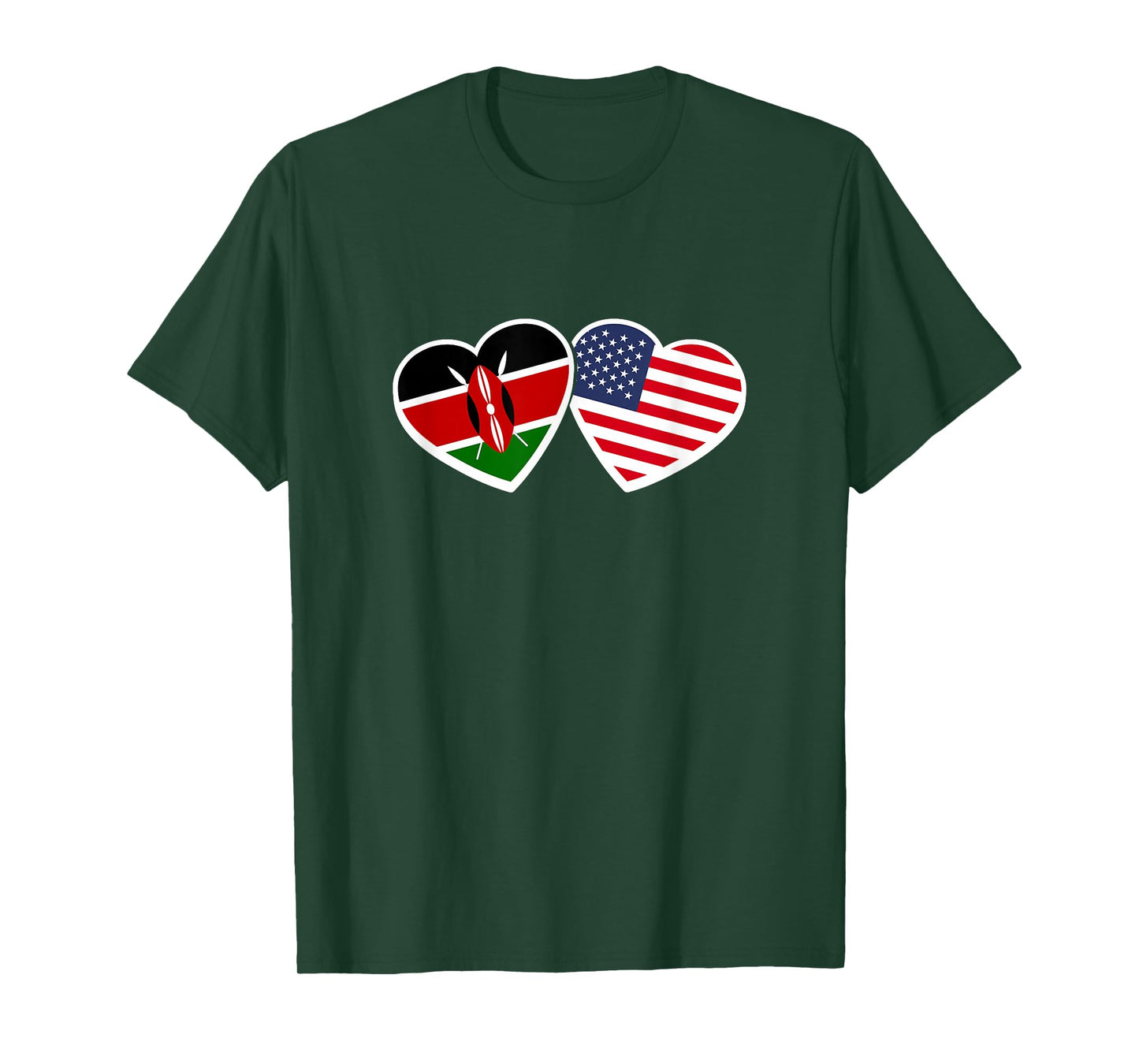 Kenya USA Heart Love Flag American Kenyan T-Shirt