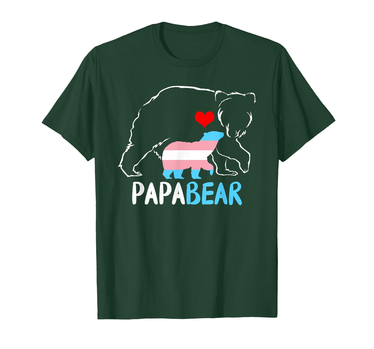 Trans Papa Bear Proud Dad Rainbow Transgender Father's Day T-Shirt