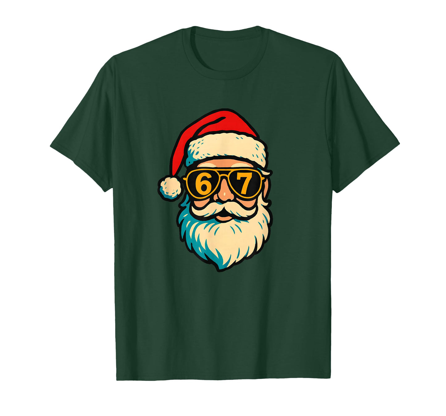 6 7 Meme Christmas Santa Face 67 Six Seven Kids Teen Boys T-Shirt