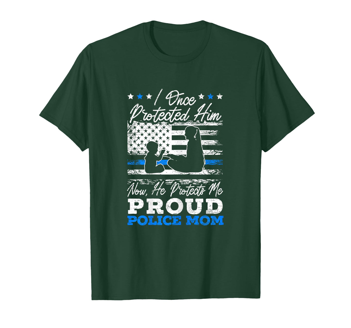 Proud Police Mom Law Enforcement Thin Blue Line Cop T-Shirt