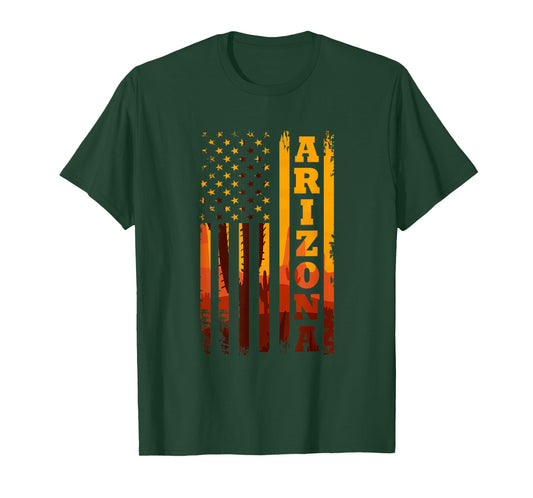 Arizona American Flag Landscape Cactus Patriotic T-Shirt