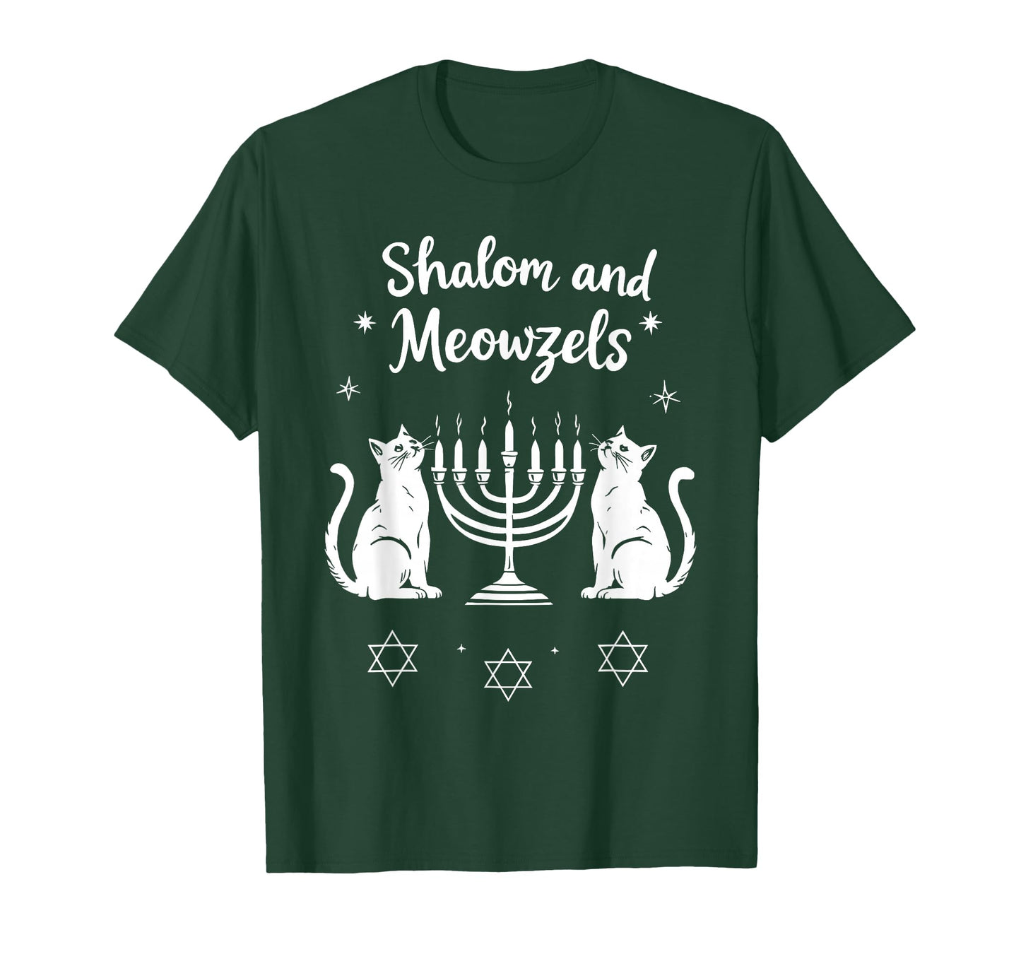 Shalom and Meowzels Funny Jewish Cat Hanukkah T-Shirt