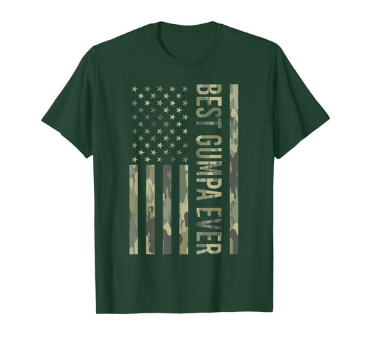Mens Father's Day Best Gumpa Ever US American Flag Camo Gumpa T-Shirt