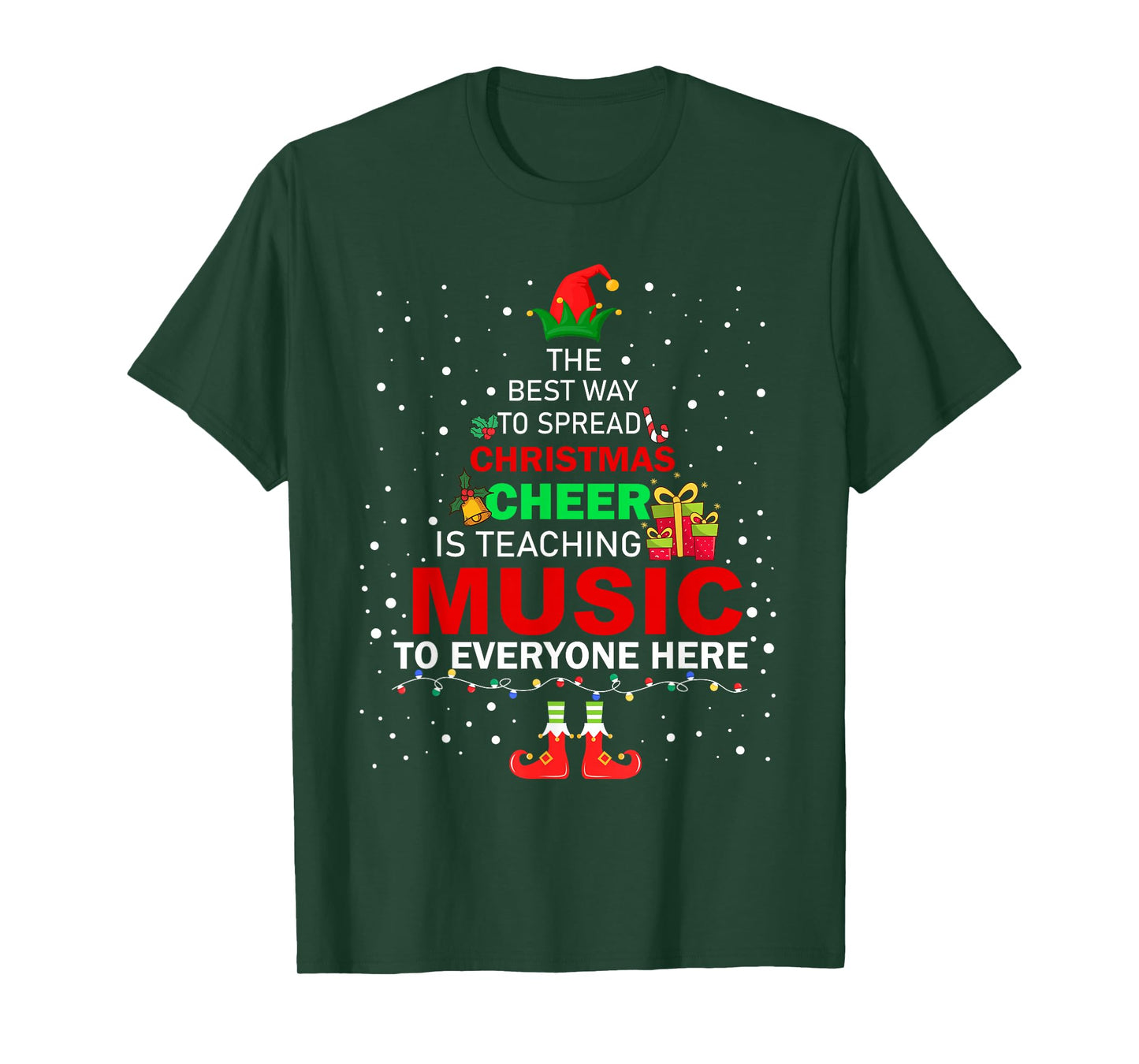 The Best Way To Spread Christmas Cheer Is Teaching Music T-Shirt