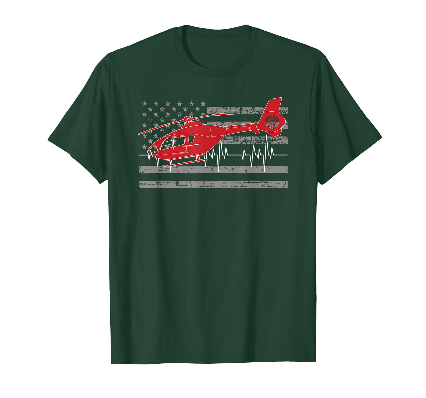 American Flag Flight Medic Heartbeat T-Shirt T-Shirt