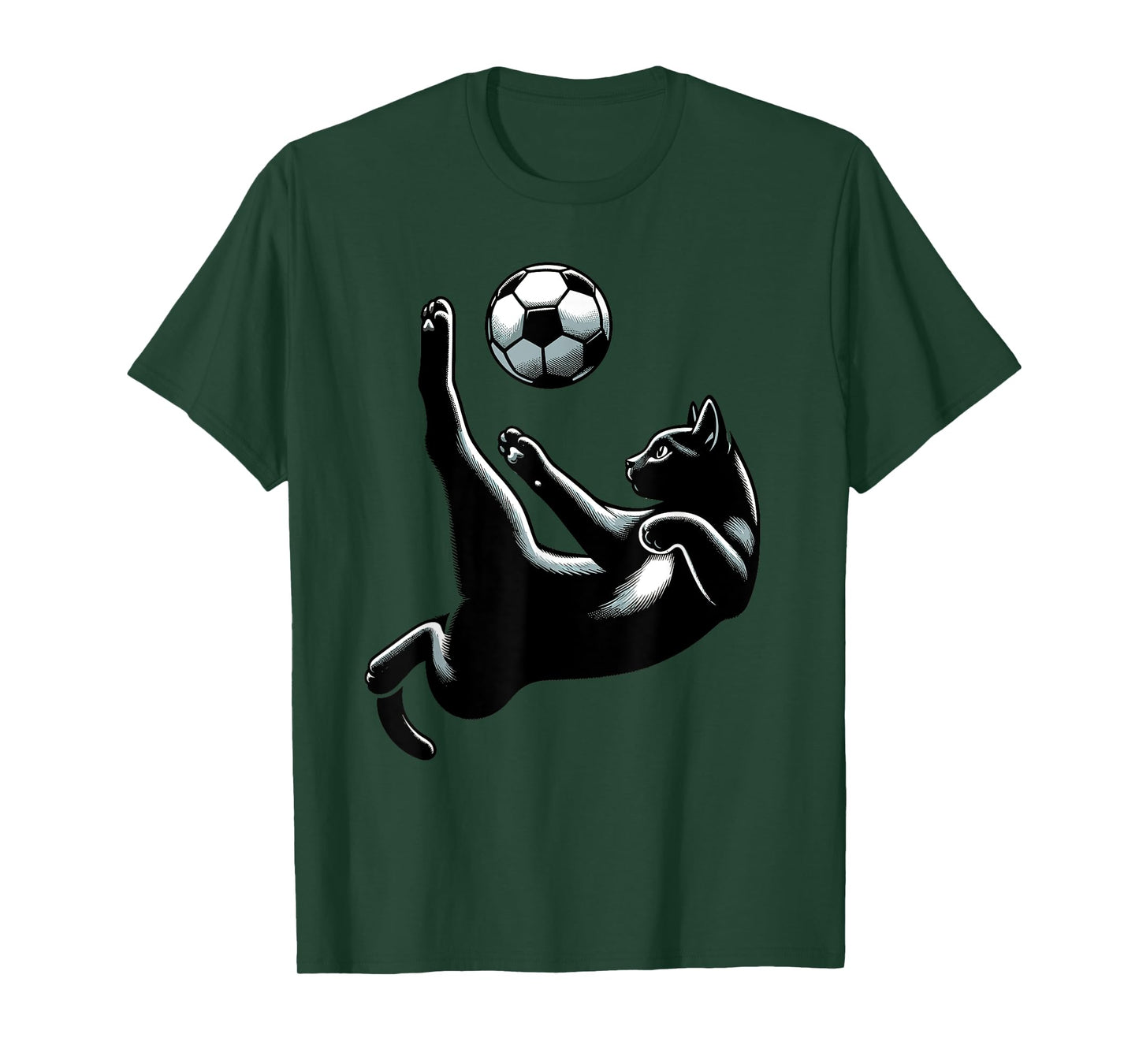 Black Cat Bicycle Kick - Soccer Fans Women Men Kids T-Shirt