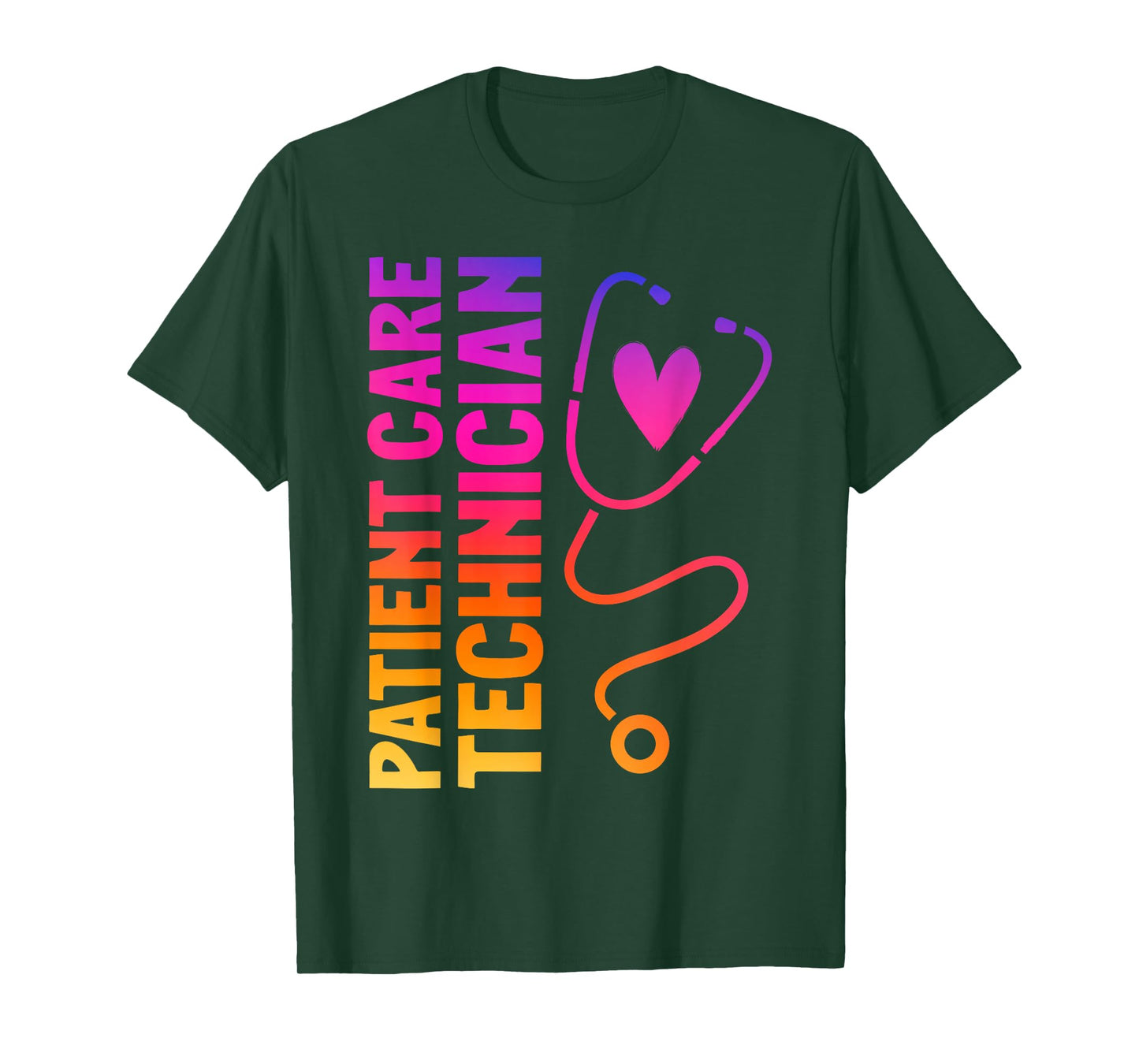 Cute Patient Care Technician Heart Stethoscope T-Shirt