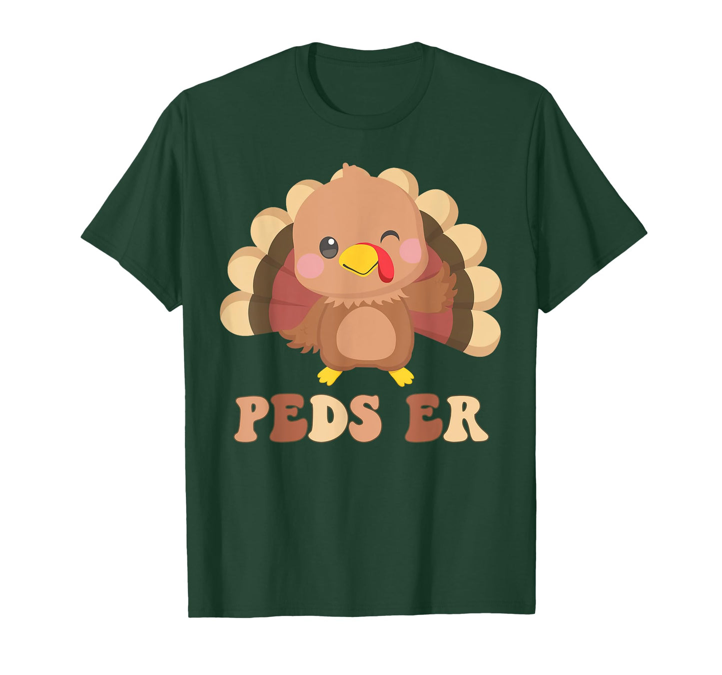 Cute Turkey PEDS ER Nurse Pediatric Thanksgiving Fall T-Shirt