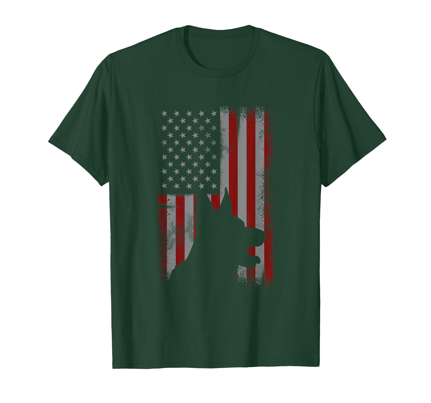 Patriotic German Shepherd AMERICAN FLAG Dog Lover Gift T-Shirt