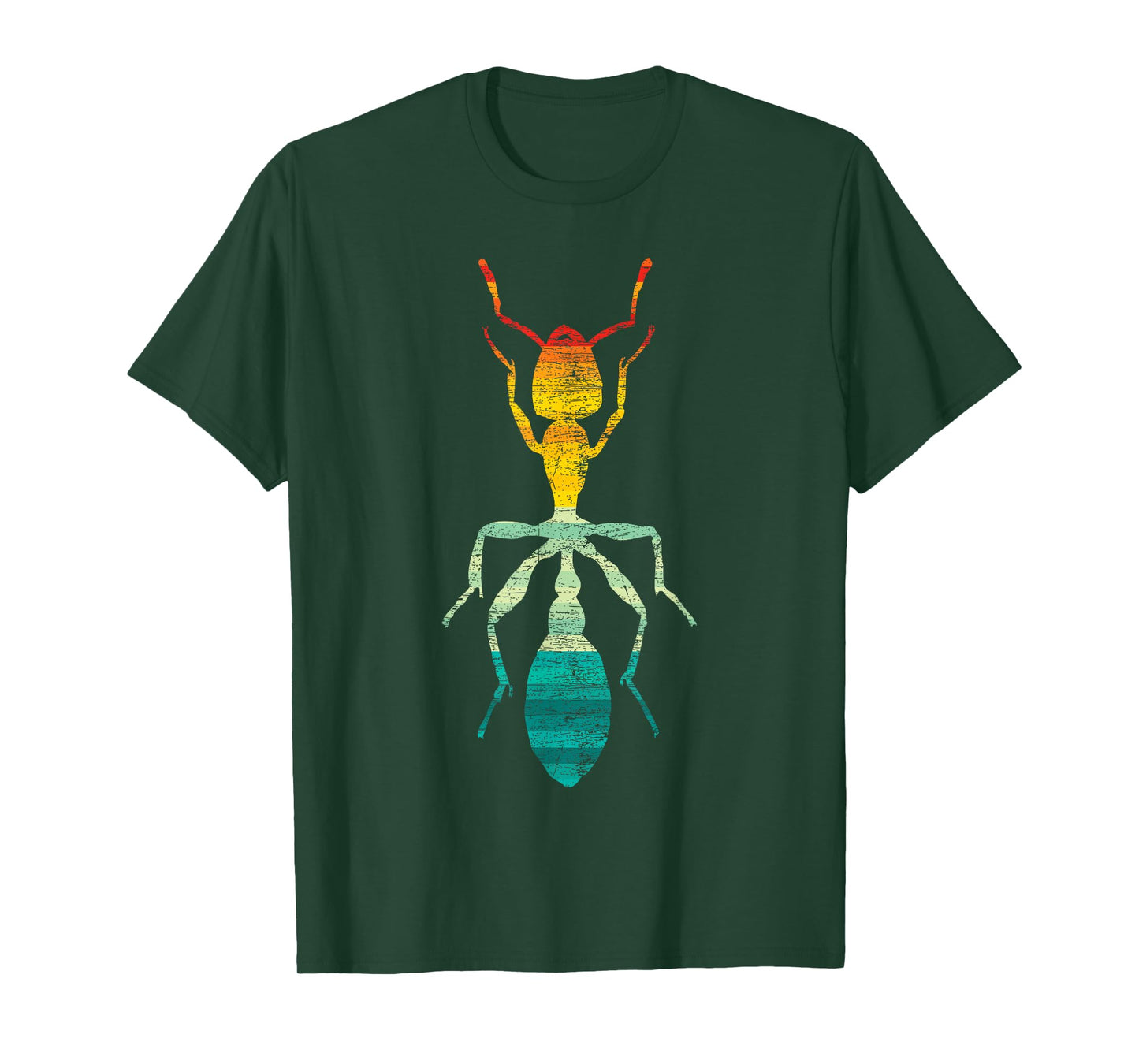 Insect Ant Design Retro Ant T-Shirt Unisex-Adults, Unisex-Kids Black Small Classic Fit Crew Neck Short Sleeve T-Shirt
