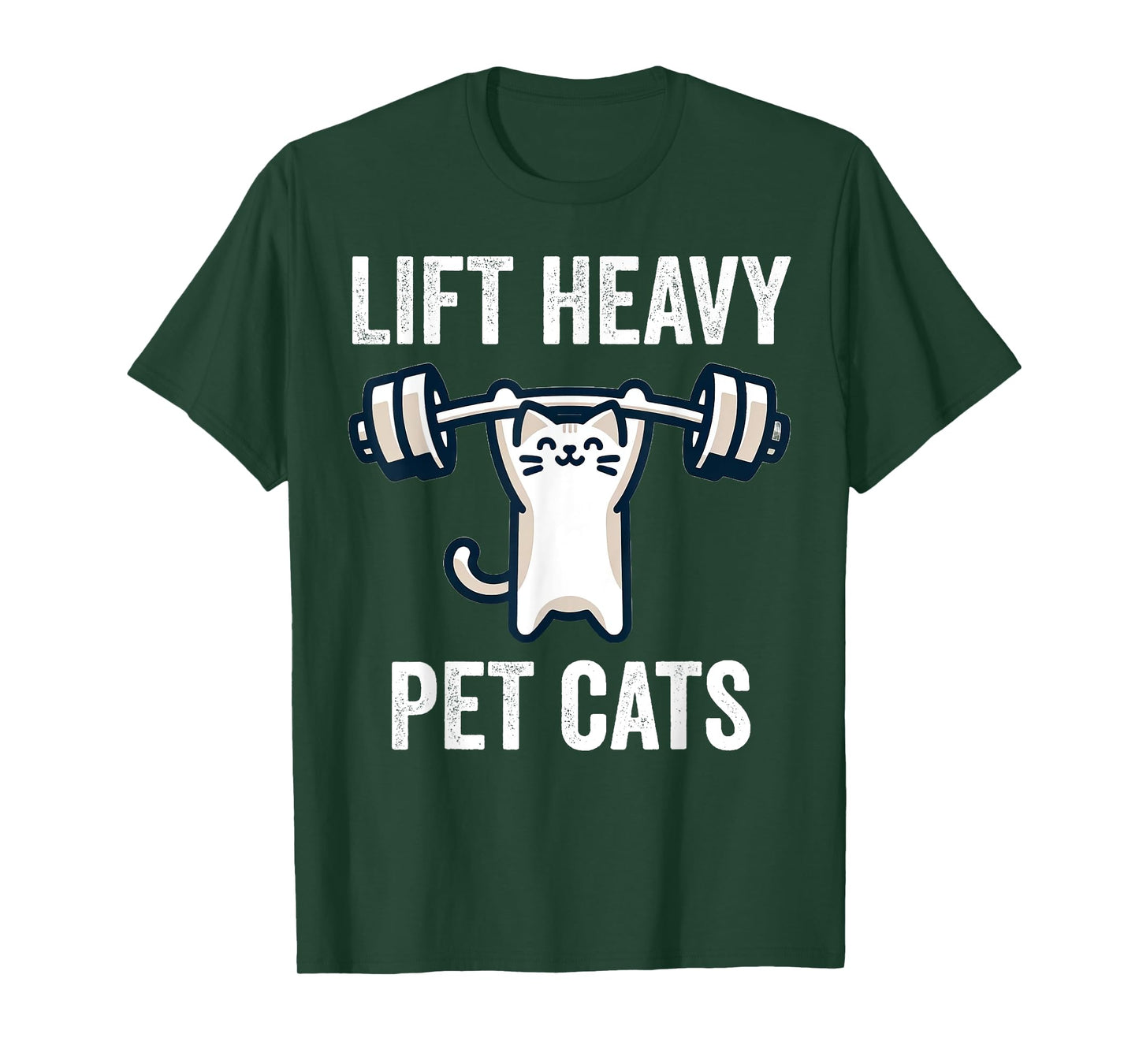 Lift Heavy Pet Cats Funny Gym Workout Weight Lifter T-Shirt