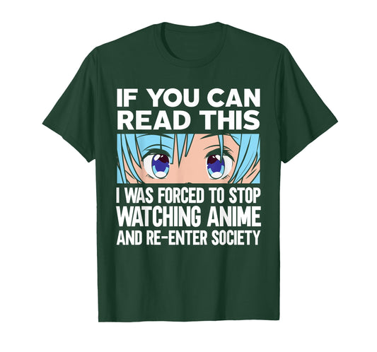 Anime art forced to re-enter society stop watching anime T-Shirt