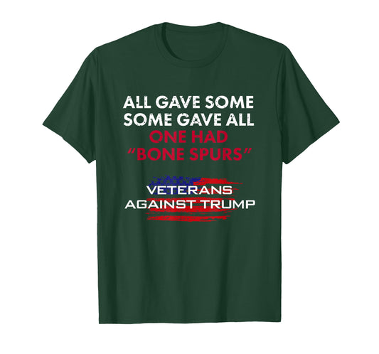 Veterans Anti-Trump Tshirt Draft Dodger Bone Spurs for Vets T-Shirt