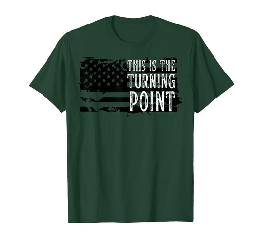 Men Vintage This is The Turning Point Tee USA Flag for Men T-Shirt