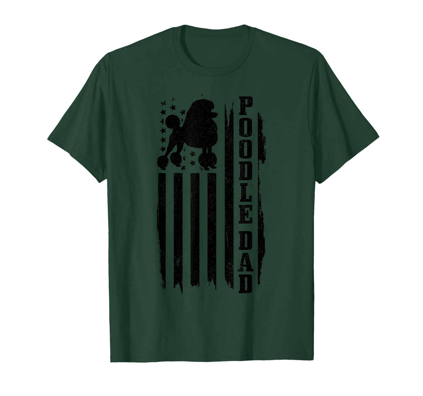 Poodle Dad Vintage American Flag Patriotic Dog T-Shirt