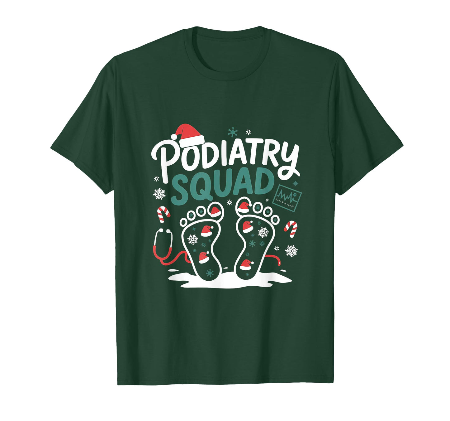 Christmas Podiatry Squad Footprint Funny Podiatrist T-Shirt