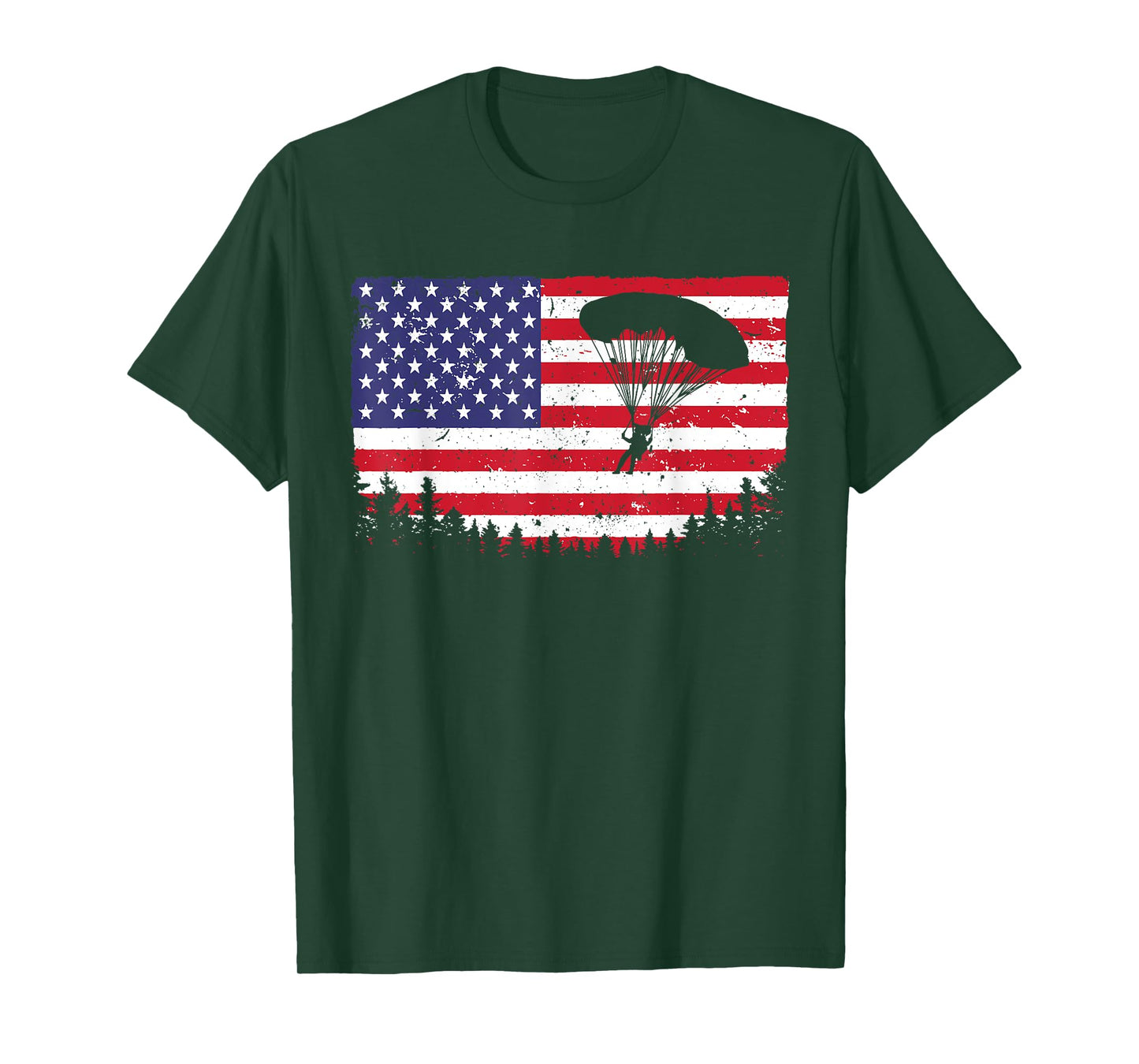 Cool Skydiving Art Men Women Skydiver American Flag Skydive T-Shirt