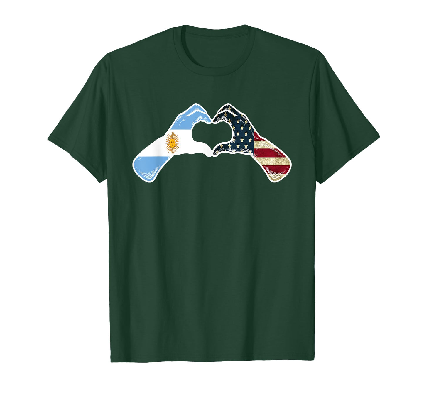 Argentine American USA Flag - USA Argentinian Heart T-Shirt