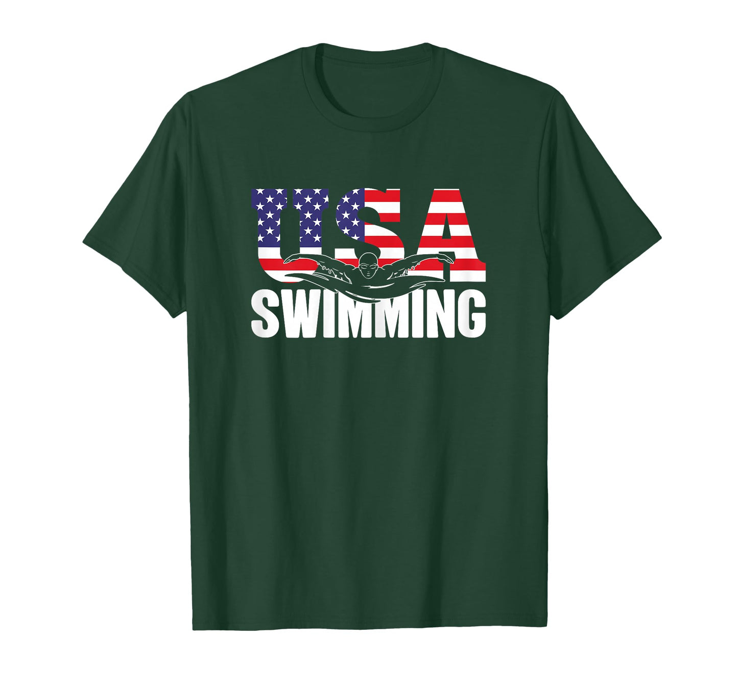 Swimming - US American Flag - Water, Swimmer & Swim T-Shirt