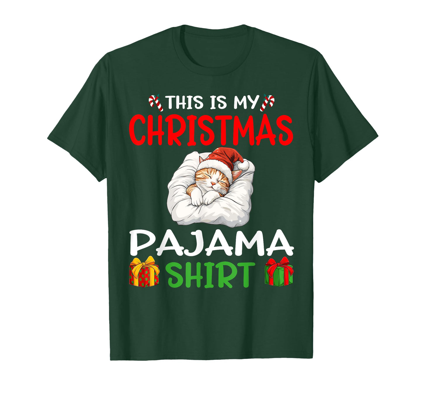 Cute Cat Kitten Animal This is my Christmas Pajama T-Shirt